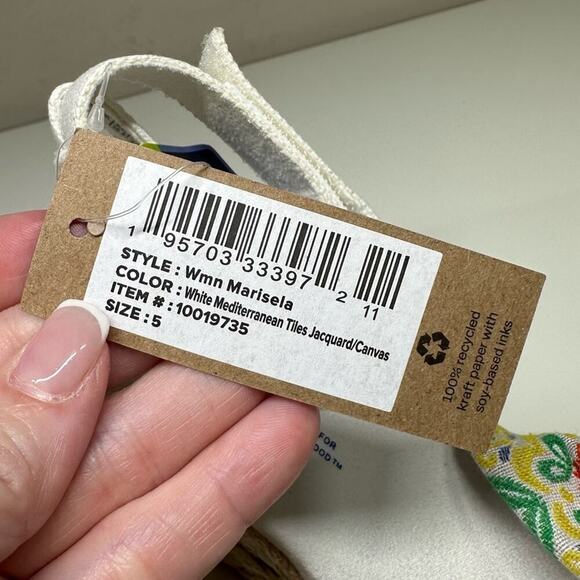 NWOB | TOMS | Marisela Wedge Sandal | White Mediterranean | Size 5 - Picture 12 of 16